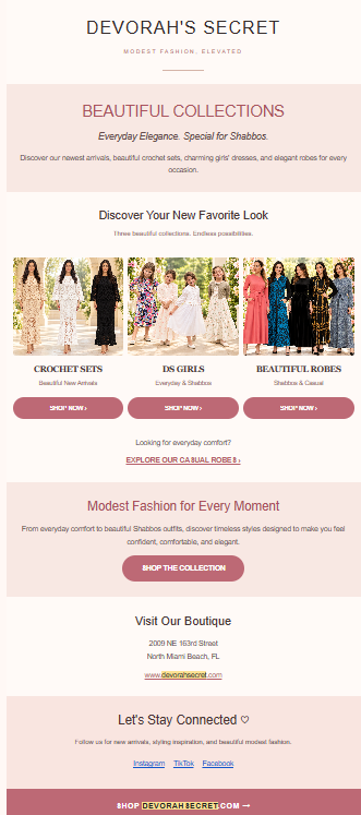 Collections newsletter — Crochet sets, DS Girls and beautiful robes