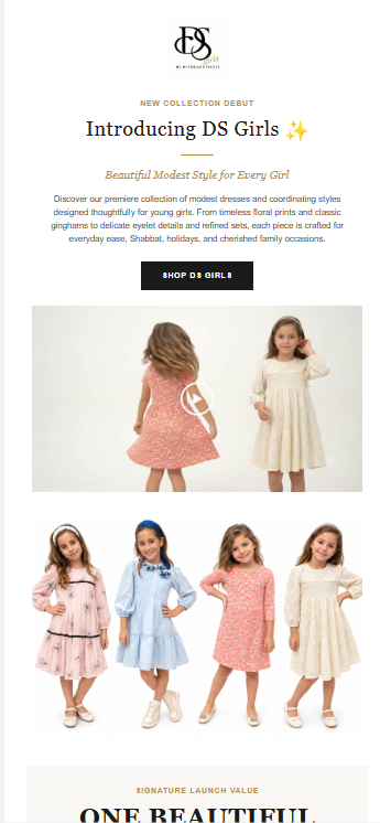 DS Girls collection launch — Opening section — new collection debut